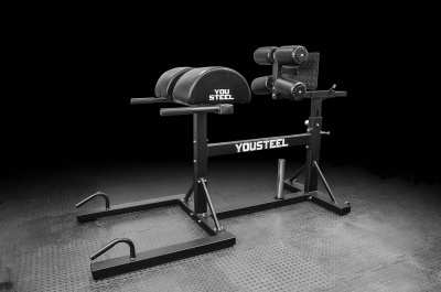 Гиперэкстензия YouSteel GHD-51L черная | Premium Fitness