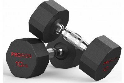 Гантели обрезиненные 2шт по 10кг PROIRON Г2100ОБР