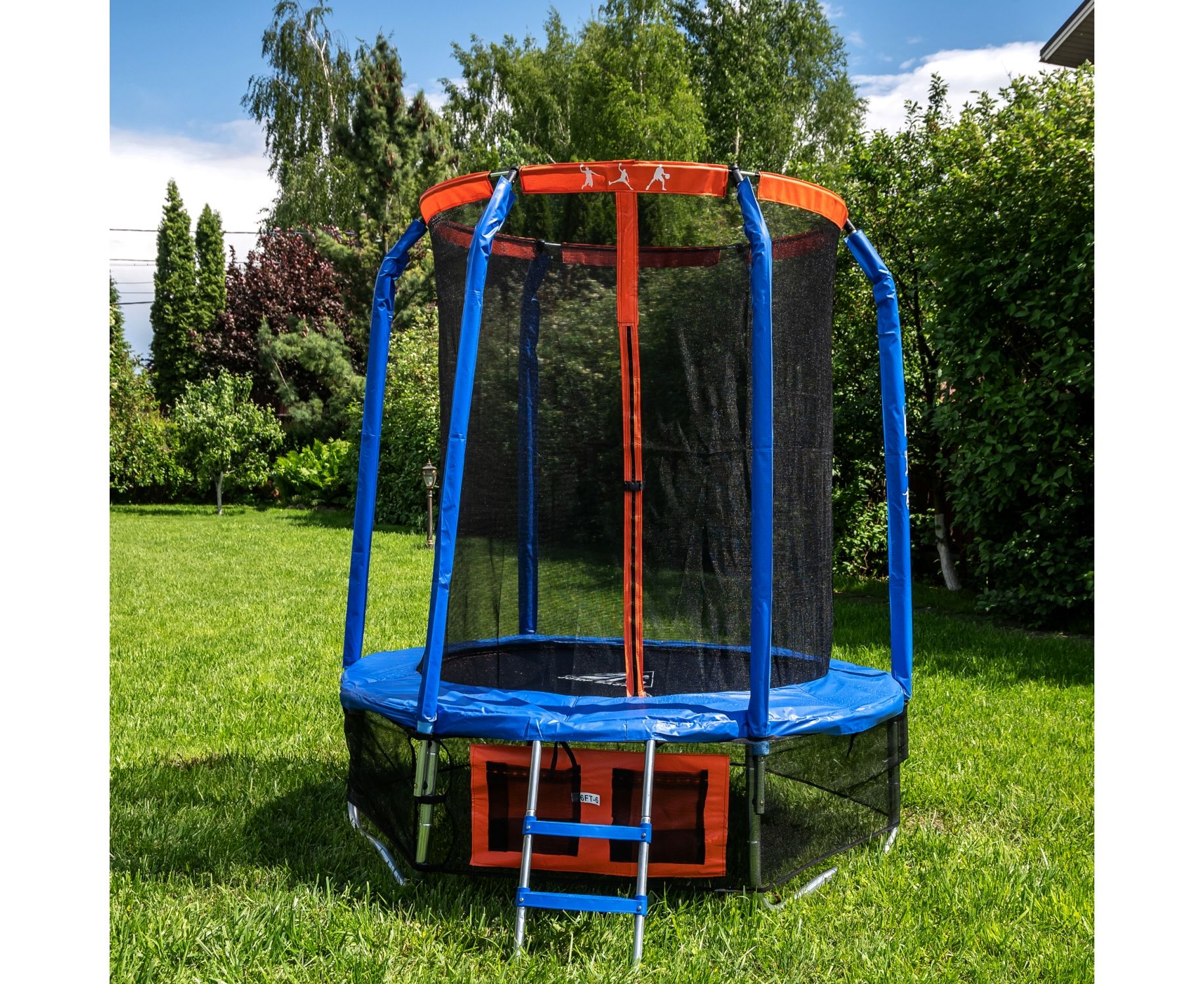 Батут DFC Jump Basket 14ft внутр.сетка, лестница (427cм) 14FT-JBSK-B