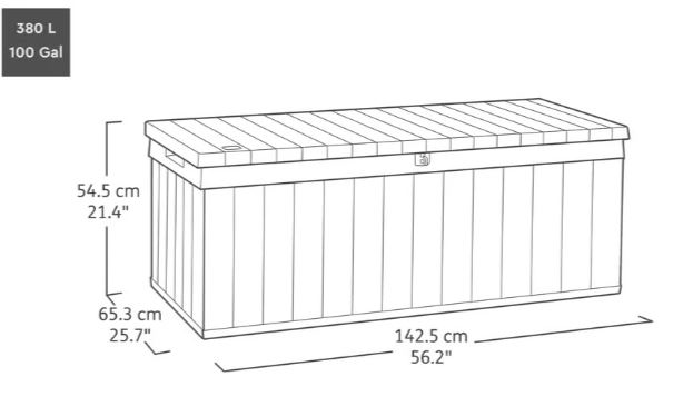 Сундук Дарвин 380 литров Darwin Box 380L, графит