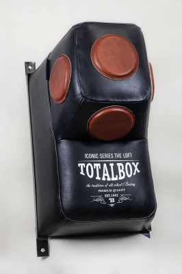 Подушка кожаная боксерская LOFT г-образная с мишенями Totalbox ПНКГМ ЛФ 40х60х46 черный, коричневый