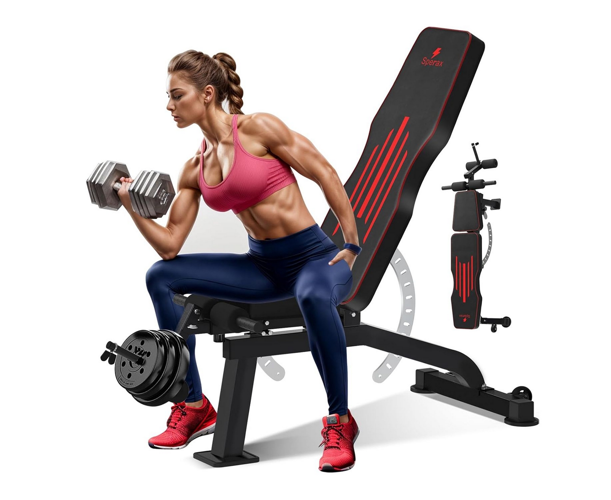 Скамья для жима DFC Sperax со сгибателем\ разгибателем для ног JQ-0936 | Premium Fitness