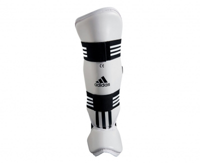 Защита голени и стопы для тхэквондо Adidas WTF Shin Instap Pad Protector белая adiTSP02