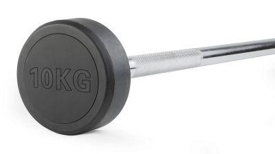 Штанга неразборная обрезиненная 10 кг. Прямой гриф VictoryFit VF-DX4100