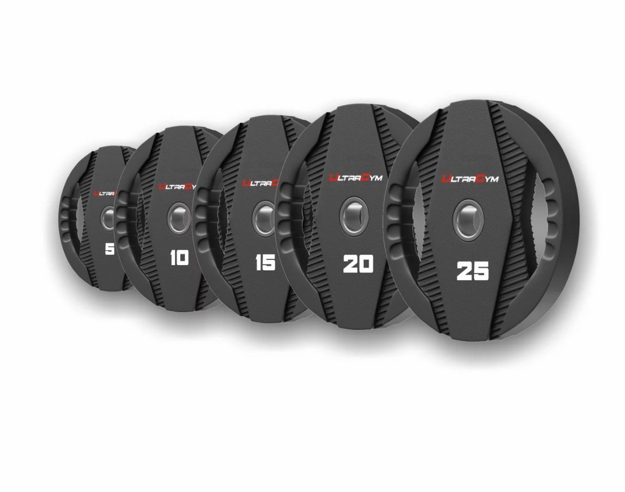 Диск полиуретановый, с двумя хватами 25кг UltraGym UG2030С