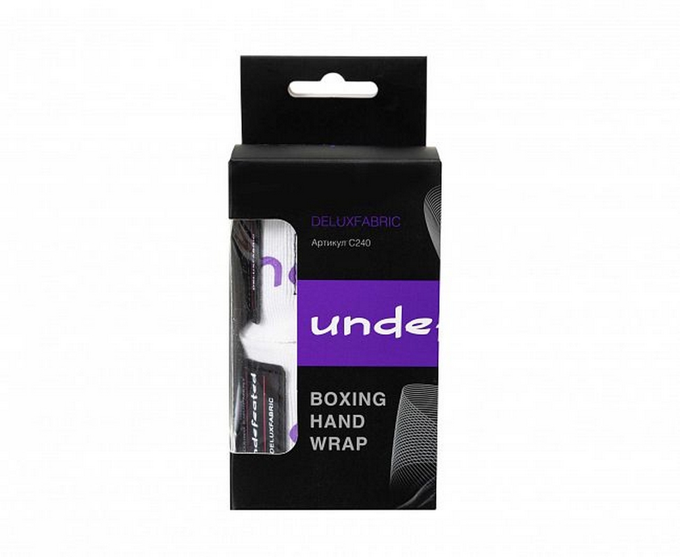 Бинты боксерские, длина 3,5 м Clinch Boxing Hand Wrap Undefeated C240 белый