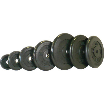 Диск обрезиненный 1,25 кг MB Barbell MB-PltB26-1,25 черный