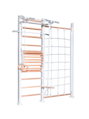 Детский спортивный комплекс Perfetto Sport "Scala in legno con rete 1" bianco-naturale PS-128