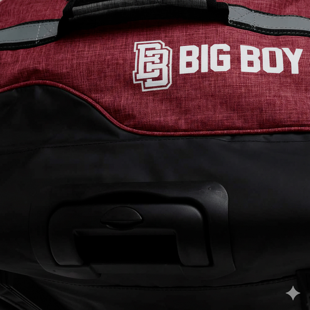 Сумка-баул, полиэстер, на колесах Big Boy Premium 36 BB-BAG-CA-RD бордово-черно-белый