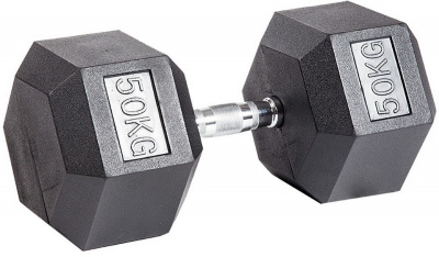 Гантель гексагональная обрезиненная Profi-Fit 50 кг