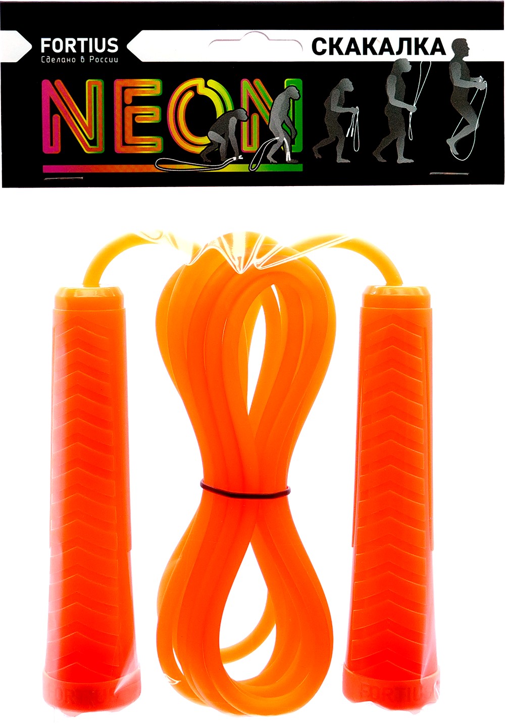Скакалка Fortius Neon шнур 3 м в пакете (оранжевая)