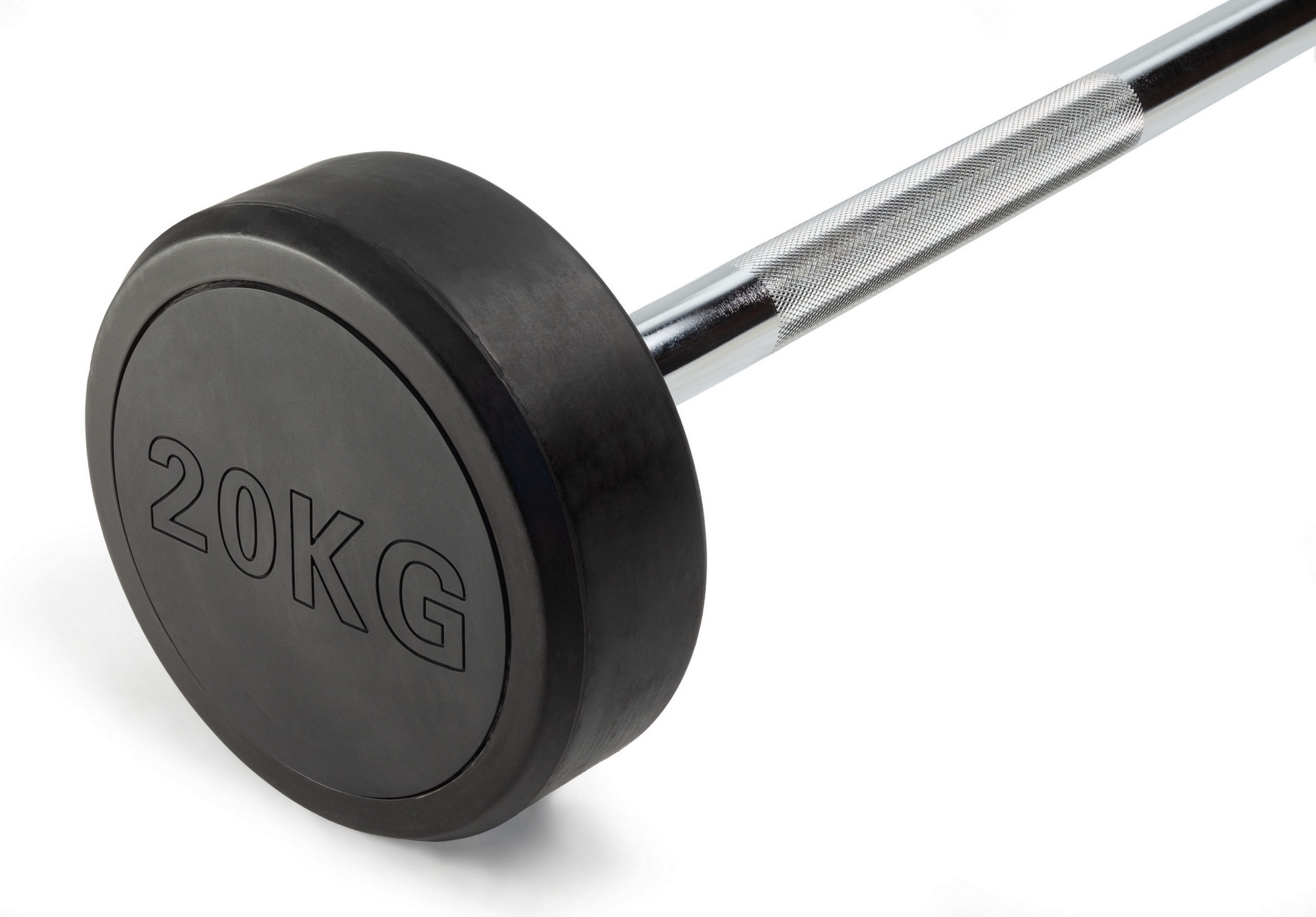 Штанга неразборная обрезиненная 20 кг. Прямой гриф VictoryFit VF-DX4200