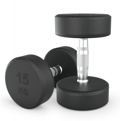 Гантель круглая обрезиненная 15 кг UnixFit PRO DBRND15PBKx2 2 шт