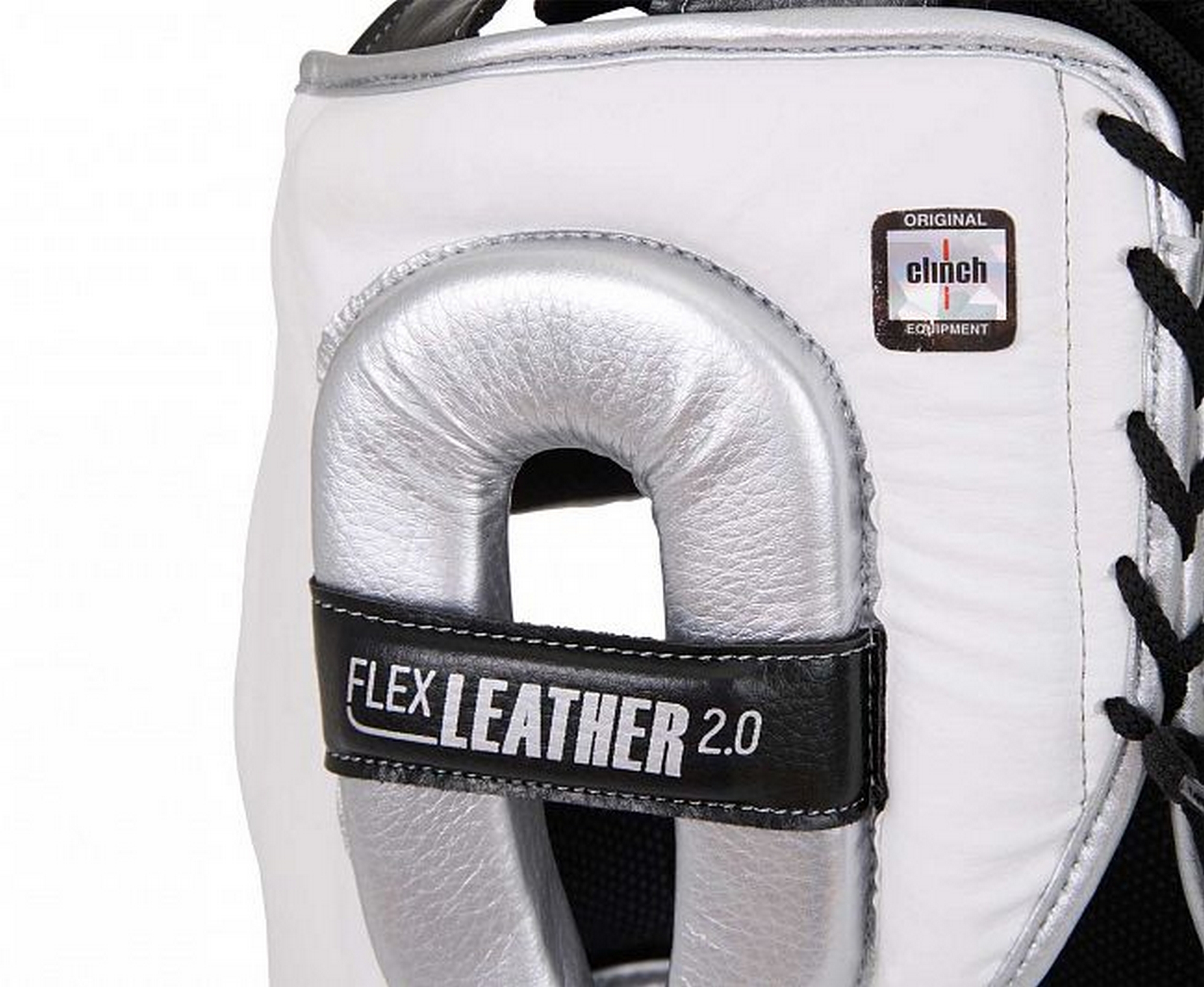 Шлем для единоборств с бампером Clinch Face Guard C149 бело-серебристый