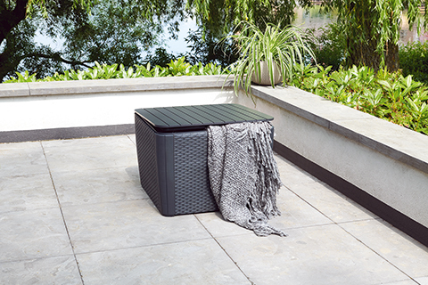Стол-сундук, графит Luzon Plus Flat Wicker