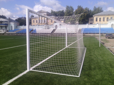 Ворота футбольные 732х244 см алюминиевые FIFA бетонируемые в стаканы (пара) Atlet